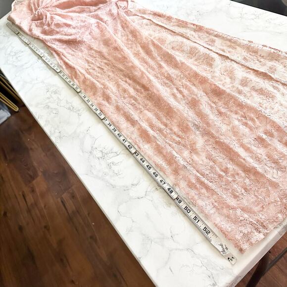 NBD X Revolve Nicole Peach Lace Halter Gown Maxi Dress Women's Size Small - Picture 14 of 14